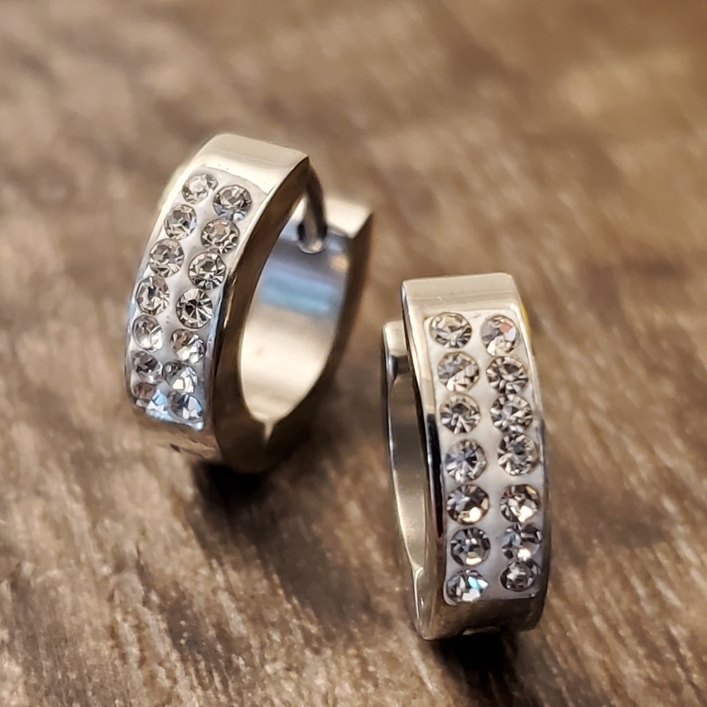 NEW Silver Classic Huggie Earrings